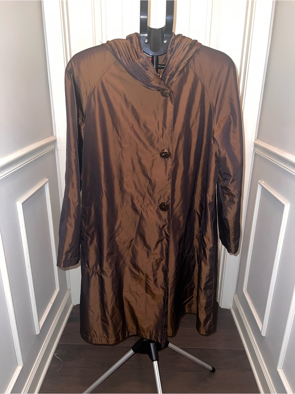 Women's Brown Lightweight Hooded Raimclat